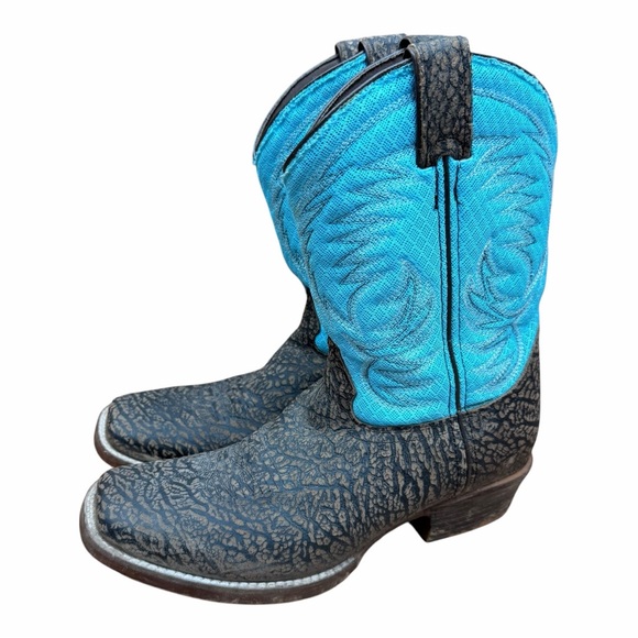 Nocona Other - Nocona Boots size 6Y Fynn Embroidery Square Toe Cowboy Mid Calf Boots